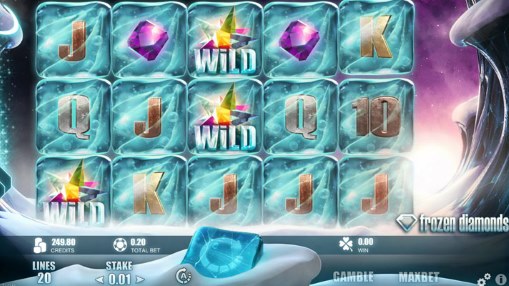 Wild symbol in real money online pokie Frozen Diamonds by Rabcat