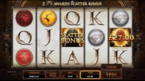 Game of Thrones pokie scatter