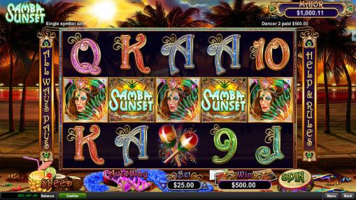 Real money online slot Samba Sunset by Realtime Gaming